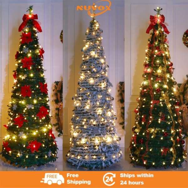NUVOX Foldable Christmas Tree with LED (5/6/7 ft)