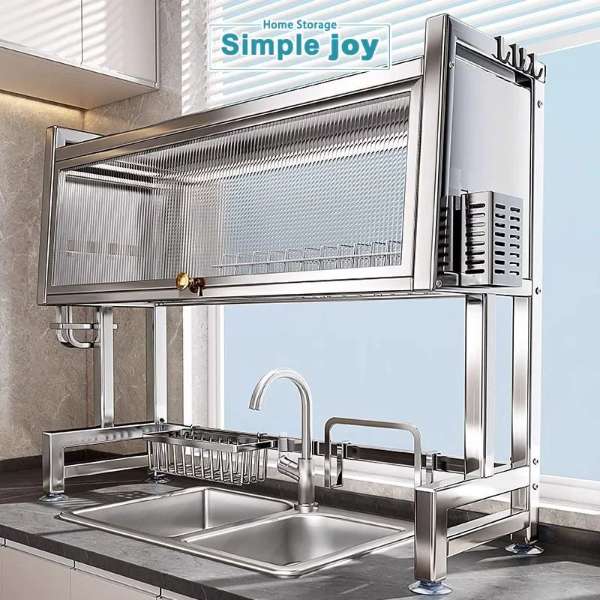 SimpleJoy 304 Stainless Steel Over-Sink Dish Rack